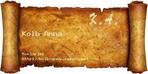 Kolb Anna névjegykártya