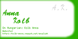 anna kolb business card